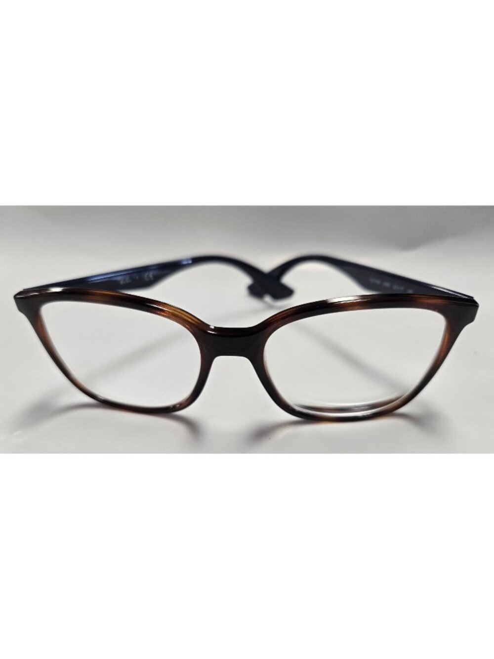 Rayban 7066 Optics Polished Eyeglass Frames Light Havana Blue Temples Frames
